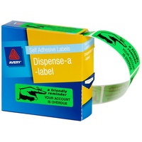 Label Avery 937261 dispenser box message Friendly Reminder 19x64mm - roll 125 