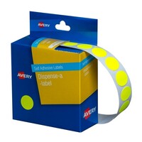 Label Avery Dots 14mm Fluoro Yellow 937294 box 700 Labels 1 Roll