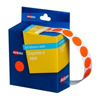 Label Avery Dots 14mm Fluoro Red 937298 box 700 Labels 1 Roll