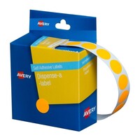 Label Avery Dots 14mm Fluoro Orange 937300 box 700 Labels 1 Roll