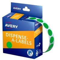 Label Avery Dots 14mm Green 937375 1050 Removable in Dispenser pack