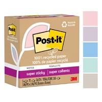  Post It Note  76x 76 654R-5SSNRP PACK 5 Recycled Pastel WANDERLUST #7100290313