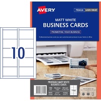 Business Cards 90x52 Matt 959026 L7415 Avery 1000 cards 100 sheets Single sided 150gsm