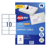 Labels 10up Laser L7173 White Avery 959031 box 100 Shipping Labels with Trueblock