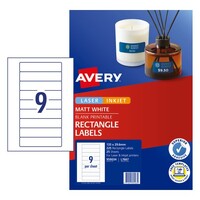 Labels  9up Laser Inkjet Avery 959034 L7667 box 25 133x29.61mm SPECIAL ORDER ITEM, SOLD LOTS OF 5 PACKS.
