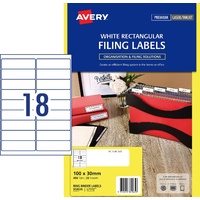 Labels Ringbinder Spine label Laser Inkjet 18 per sheet 100x30mm L7172 Avery 959036 - box 25 