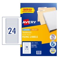 Labels File 24up Laser InkJet Spine L7170 134x11mm - pack 25 Avery 959058 600 labels