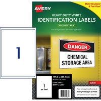 Labels  1up Laser L7067 Heavy Duty WHITE 959067 Avery pack 25 