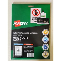 Labels 48up Laser L4778 Heavy Duty WHITE 959070 Avery 
