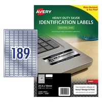 Labels 189up Laser L6008 Heavy Duty Silver 959200 Avery box 20 Permanent 3780 Labels / 20 Sheets