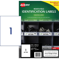 Labels  1up Laser L4775REV Heavy Duty WHITE 959211 Avery Removable pack 20