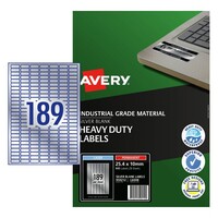 Labels 189up Laser L6008 Heavy Duty Silver 959212 Avery box 10 Permanent 1890 Labels / 10 Sheets
