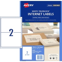 Labels  2up Internet Shipping 199.6x143.5mm Laser Inkjet L7168 Avery 959401 Pack 10 