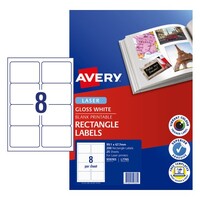 Labels  8up Laser L7765 White GLOSSY Avery 959765 pack 25 