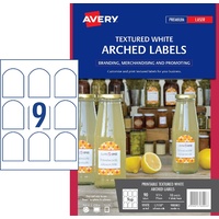 Laser Label White Arch Textured 980003 Avery L7118 9 Per Sheet pack 10 Merchandising