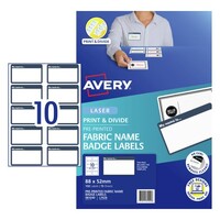 Name Badge Fabric Labels 10 Per Sheet Avery 981040 'My Name Is' Laser Labels L7429 Removeable 10 Per Sheet Pack 15 sheets (150 Badges) 52x88m
