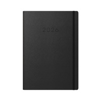 Diary 2026 LEGACY CL41.99-26 A4 1 Day to page BLACK soft-touch cover 1/2 hour times 7.30am-7.30pm