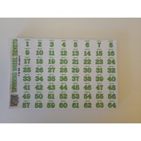 Spinning Wheel Raffle Ticket Pad 50 Sheets Numbered 1 to 64 CHOCOLATE wheel CW64