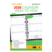 DayPlanner  DK1700 2026 WEEKLY DATED ONE YEAR Organiser Refill 7 rings pages size 216x140mm Desk Edition DK1700-26