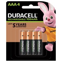 Batteries AAA - 4 Duracell Rechargeable - Card 4 800 AAA4 #DU04104