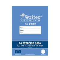 Exercise Books A4 8mm Ruled  96 Page Pack 10 E896 Writer Premium EB6502