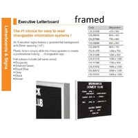 Executive Letterboard FRAMED 1200x900mm Landscape Visionchart Extra freight will apply for country zones