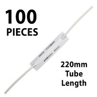 TubeFast box 100 White  Adhesive Base+Tube Arnos F250W 220mm tube, Base only, no clip