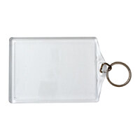 Key Tag ID58 bag 50 96x65mm Oblong LARGE INSERT size 80x58mm, ring 25mm Clear Acrylic Photo tags Kevron ID58BG50 60152775