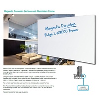 Whiteboard LX8 EDGE Porcelain 1200x1200 Magnetic includes pen tray COUNTRY FREIGHT IS EXTRA