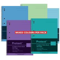 Notebook A4 5 Subject 250 page pack 5 Protext NB2060