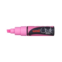 Chalk Marker Liquid Uni PWE8K Fluoro Pink Chisel Tip 8mm approx. Bold PWE8KFLP