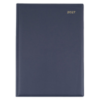 Diary 2027 Belmont Quarto QBA41.V59-27 Manager Day to Page 7am-8pm 1/2 hour 260x205mm BLUE Collins