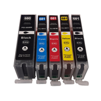 InkJet for Canon PGI-680XXL CLI-681XXCL Compatible Inkjet Set 5 Cartridges #QI-C680/681VP