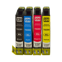 InkJet for Epson #220XL 4X Pack Premium Compatible Inkjet Cartridge Set