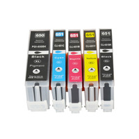 InkJet for Canon PGI-650XL CLI-651XL Compatible set 5 Black Cyan Magenta Yellow Photo Black Compatible Pixma Professional Colour Series