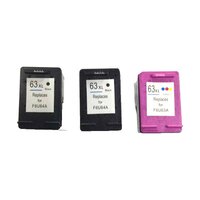 InkJet for HP  63XL Black 2x F6U64AA Colours 1x F6U63AA Remanufactured Cartridges HP63XL