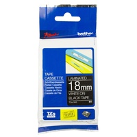 Brother TZe345 18mm x 8m White on Black TZe-345 P-Touch Laminated Tape AZe-345 