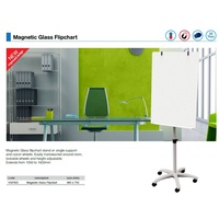 Flipchart  Easel Mobile Magnetic Glassboard 960x700 VGF800 whiteboard ** Extra freight for country would apply