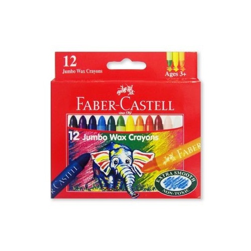Crayon Jumbo Wax Large - box 12 Assorted Faber Castelle 21120037