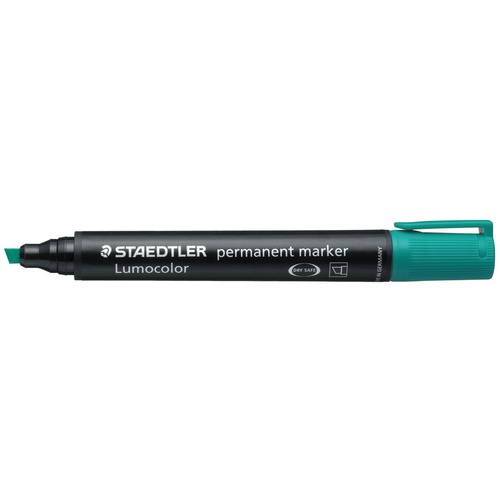 Marker Staedtler 350 Perm Chisel Green Box 10 3505
