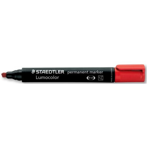 Marker Staedtler 350 Perm Red Chisel Point Box 10 3502