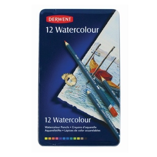 Coloured Pencil Watercolour Derwent 12 R32881 - pack 12 