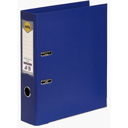 Lever Arch Binder A4 PE Blue 6601001 Marbig Linen finish
