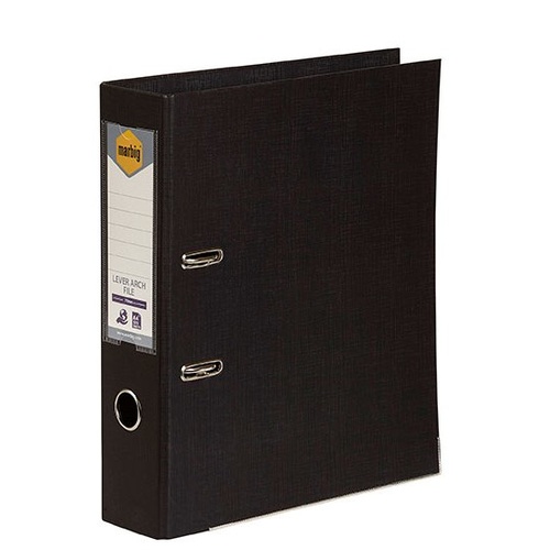 Lever Arch Binder A4 PE Black 6601002 Marbig Linen finish