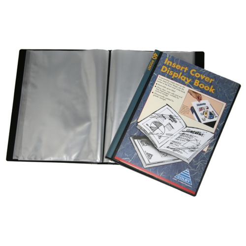 Display Book Colby A4 245A  40 Black Pocket Insert Cover #245A-40-BLACK