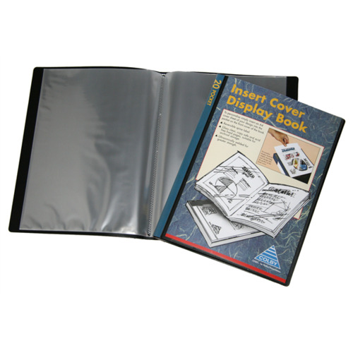 6.90 Display Book A4 Colby 20 Pocket With Insert Cover 245A Black