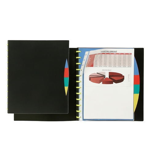 Display Book  A4 Kwik Zip Refillable 2020202 Black 5 tab 20 pages