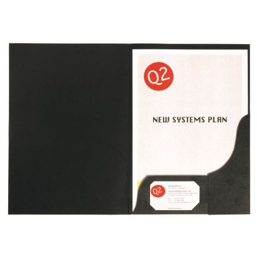 Presentation File Marbig Leathergrain Black 1102102 Pack 20 of Folders
