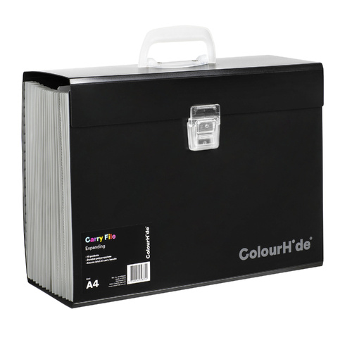 Carry File 19 Pockets COLOURHIDE 90023002J Subject Labels: Includes labels for easy organisation.
