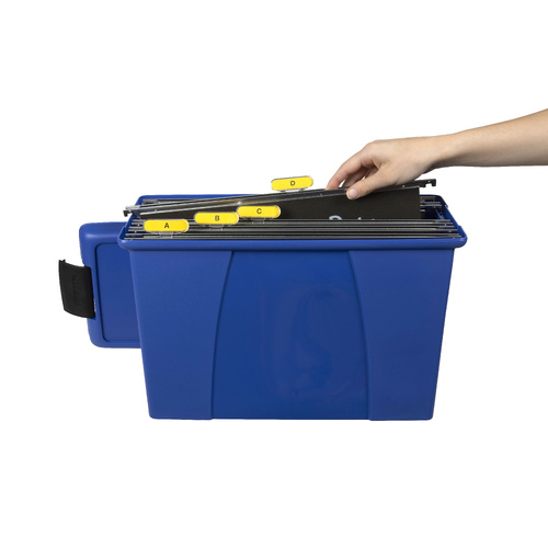 Suspension file Carry Case Blue with Black Trim Crystalfile 8008601 18L capacity